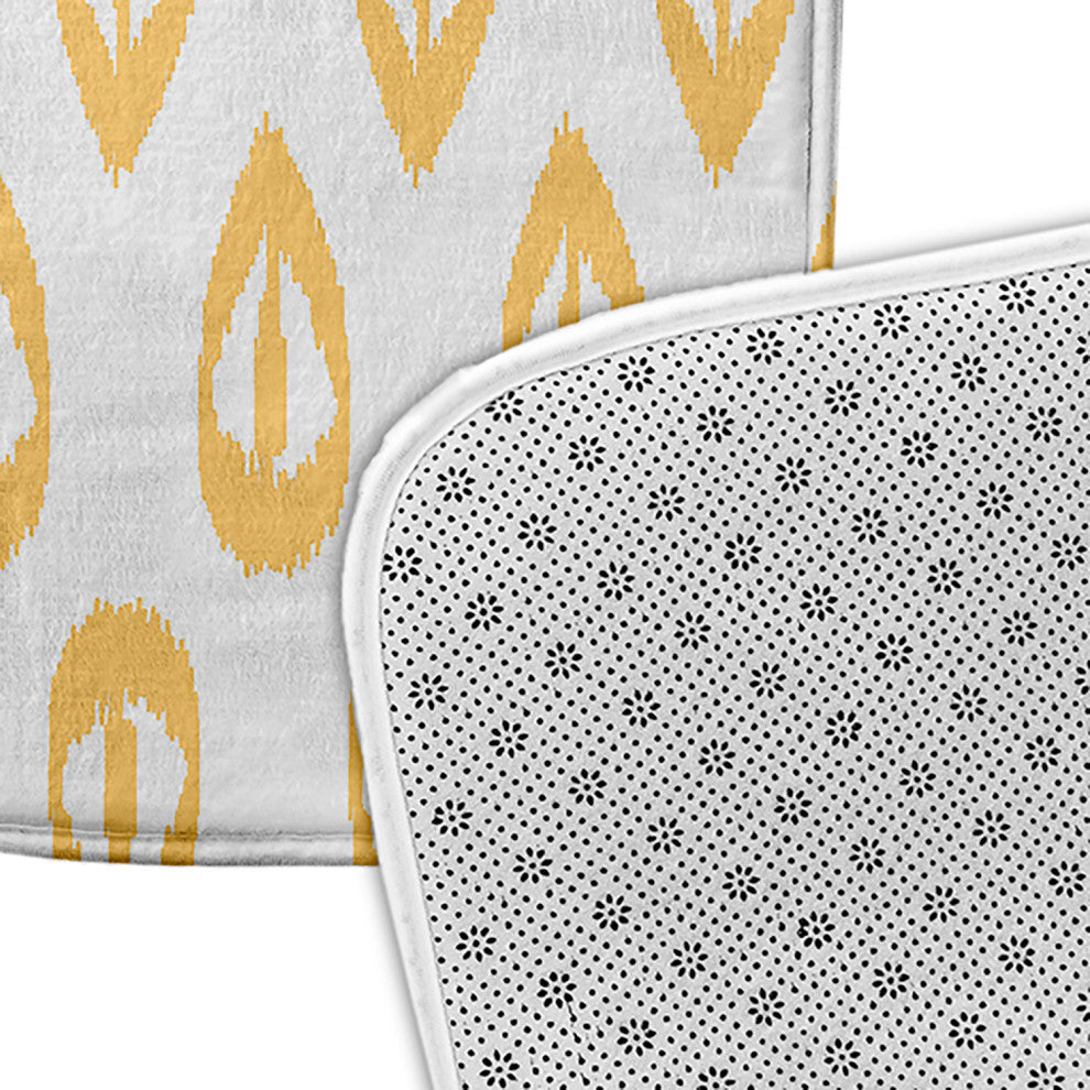 24" x 17" Ikat Tears Bathmat, Sunshine Yellow