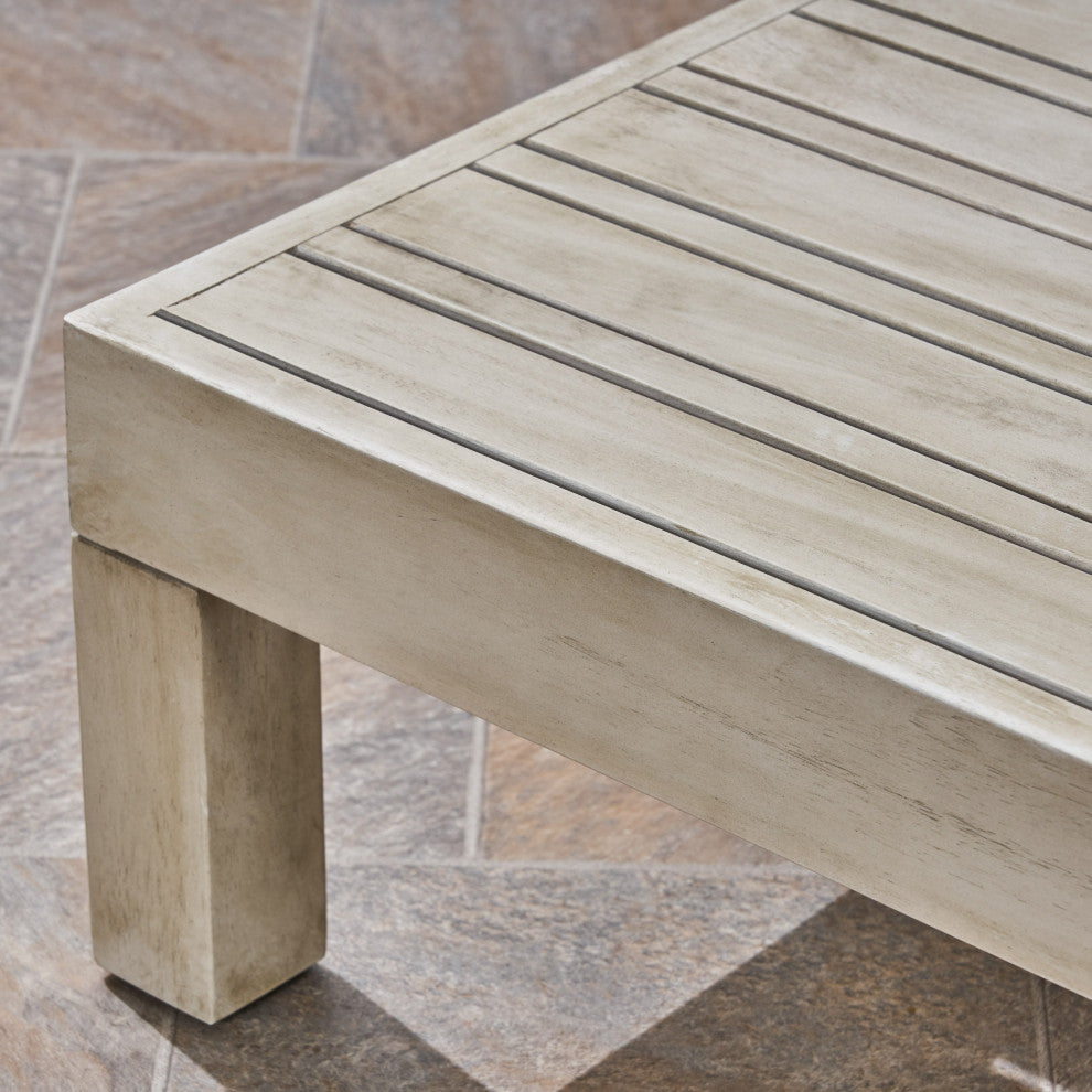 Arnold Outdoor Acacia Wood 8 Seater Sectional Sofa Set With Coffee Table