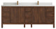 Elizabeth 84 Double Sink Bath Vanity in Dark Walnut Teak 2" White Quartz