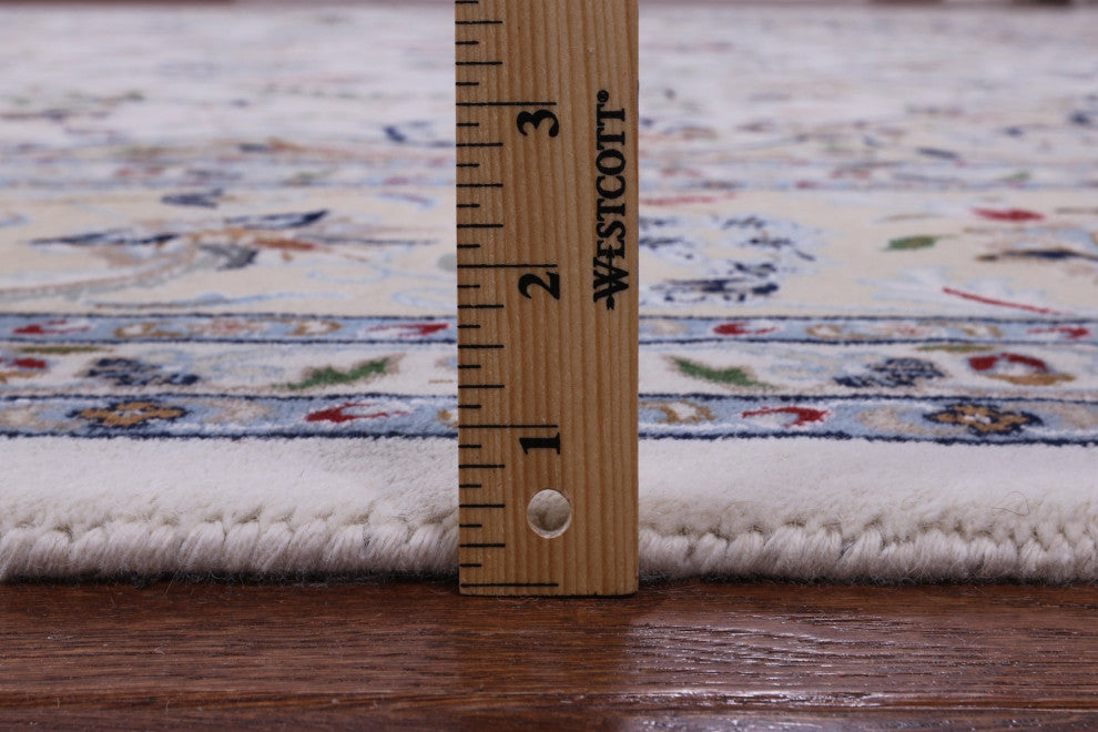 9' 8" X 14' 4" Persian Nain Wool & Silk Handmade Rug - Q13788