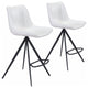 Set of Two White and Black Faux Leather Triangle Base Counter Chairs