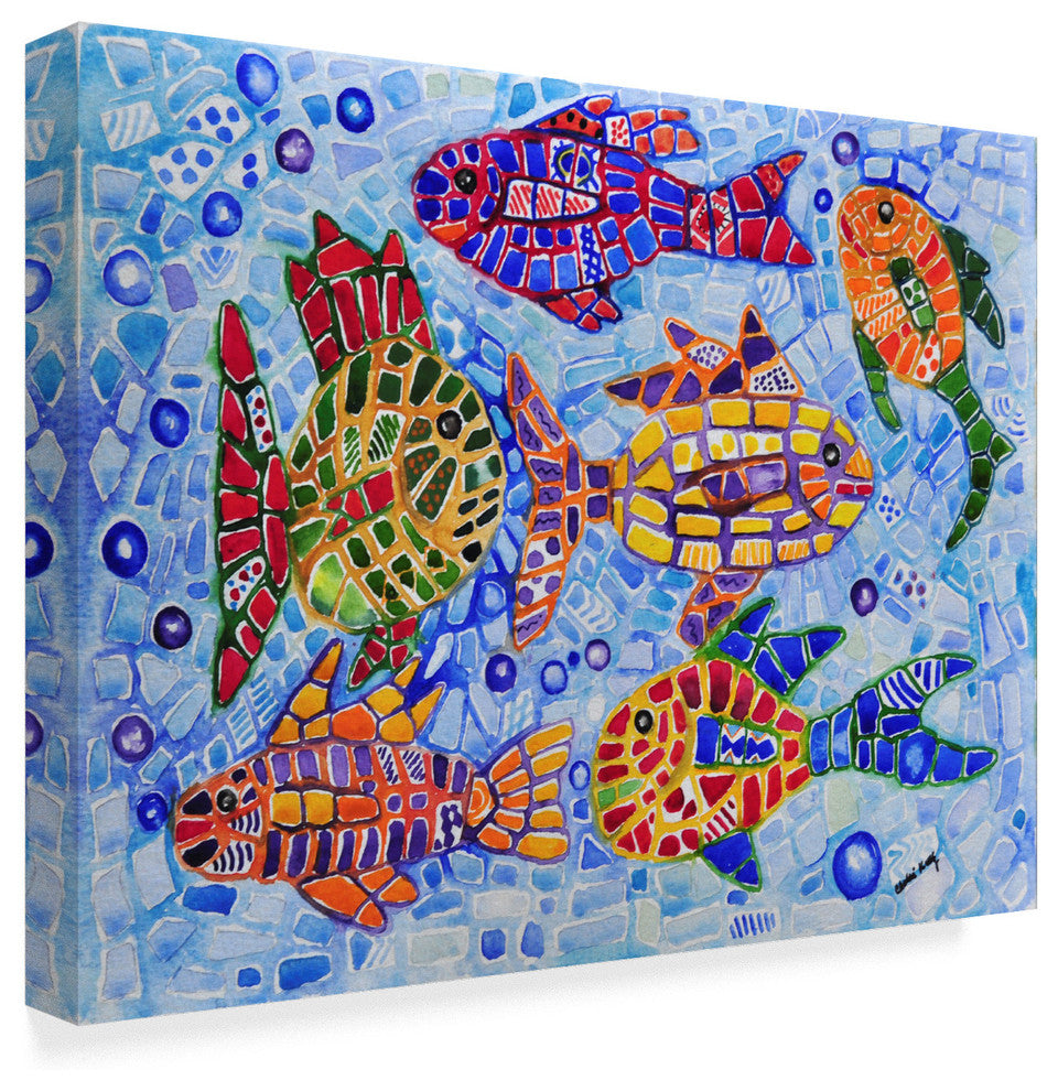 Charlsie Kelly 'Tropical Fish Pattern' Canvas Art, 32"x24"