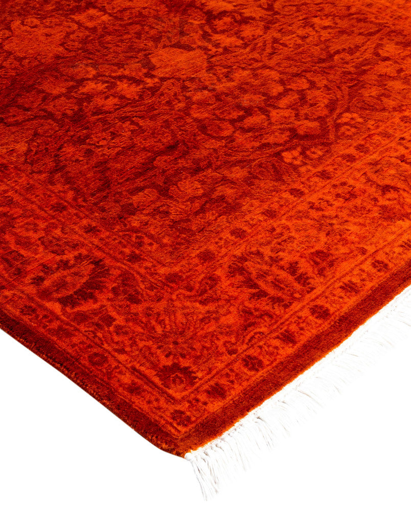 Overdyed One-of-a-Kind Hand-Knotted Area Rug Orange, 3' 0" x 7' 6"