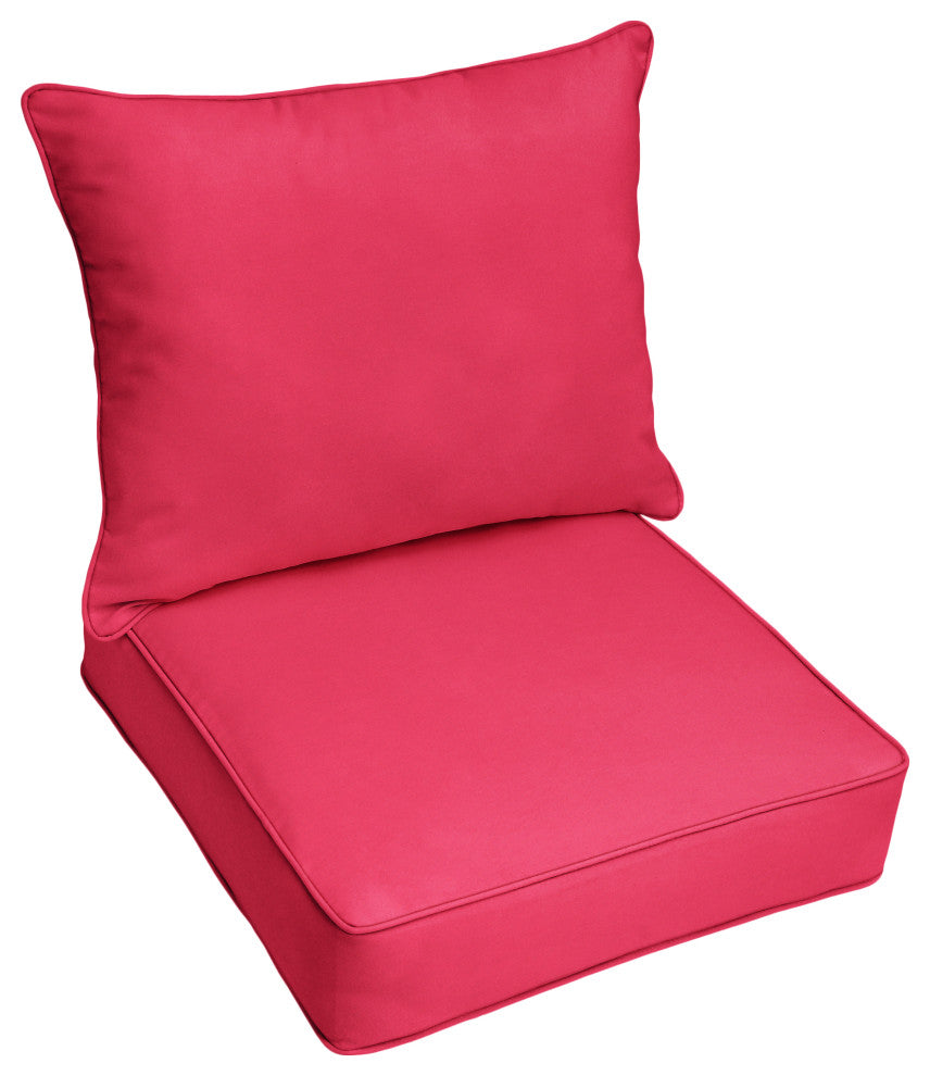 Sunbrella Canvas Hot Pink Outdoor Deep Seating Pillow and Cushion Set, 23x25