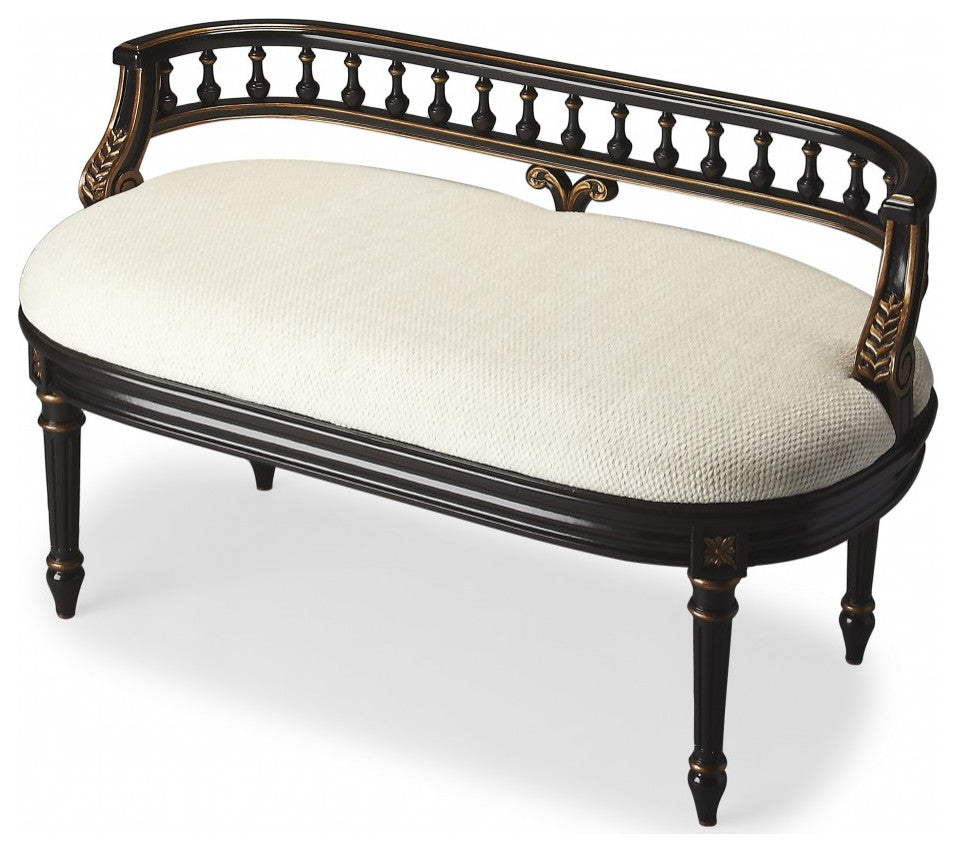 Vintage Look Black and Brown Bench