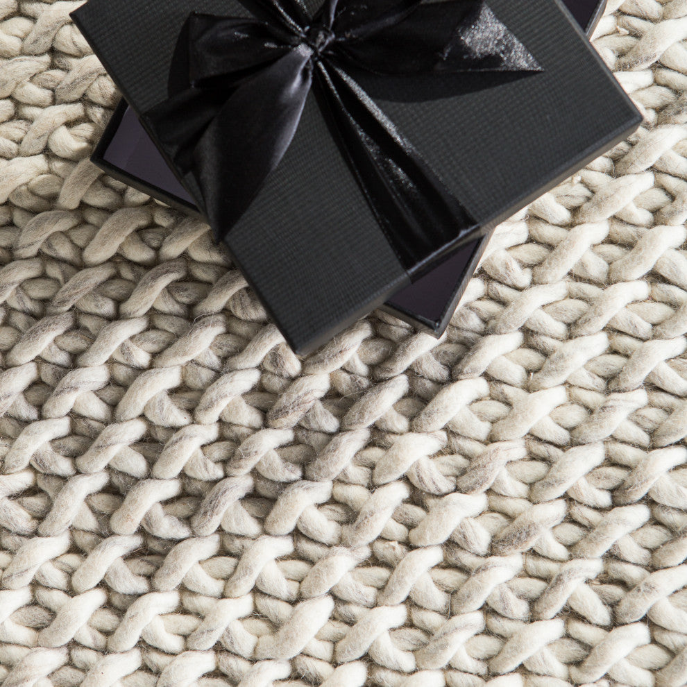 Jaipur Living Alta Handmade Solid Gray/White Area Rug, 10'x14'