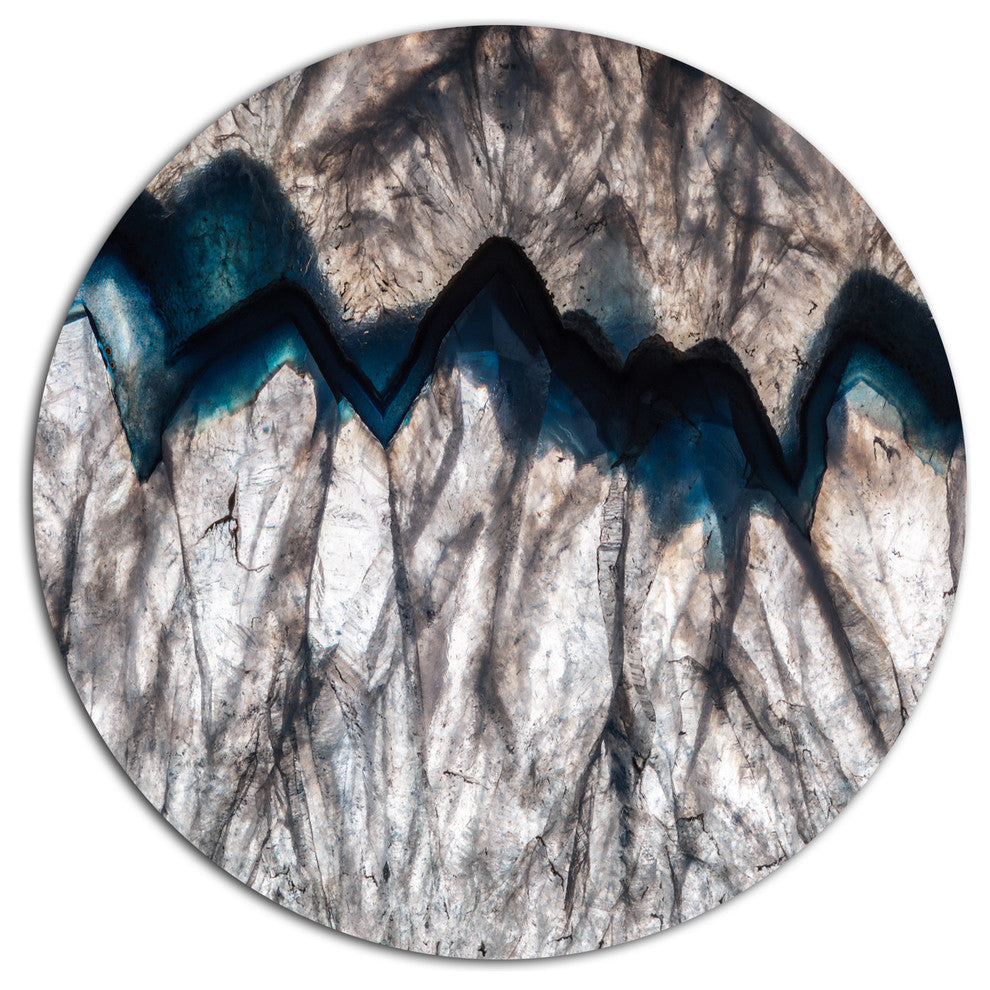 Backlit Mineral Macro, Abstract Disc Metal Artwork, 36"