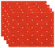 18"x14" Dorothy Dot, Geometric Print Pacemat, Orange, Set of 4