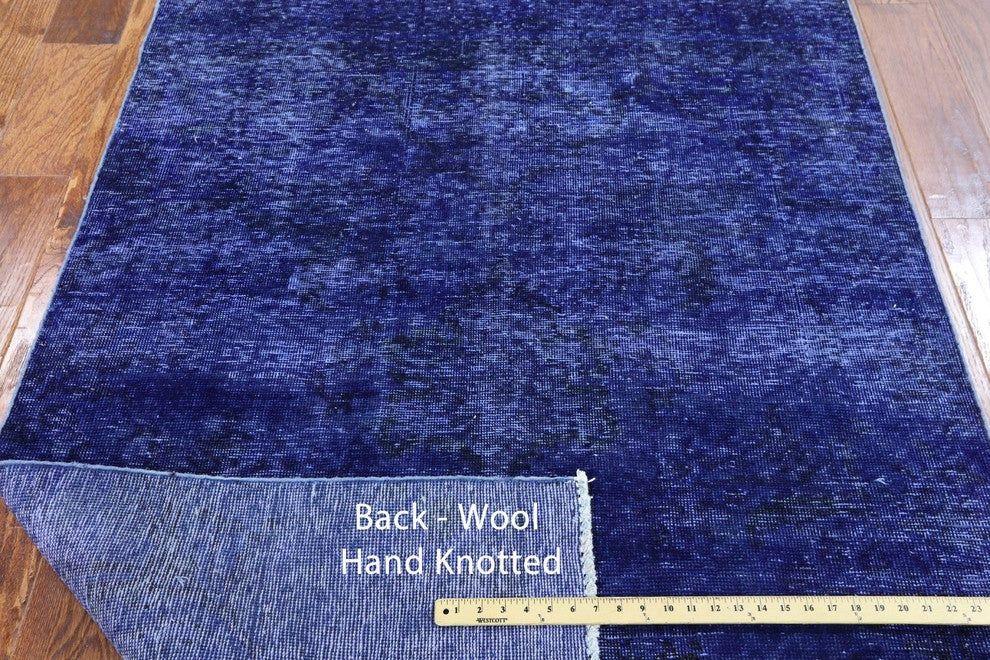 Oriental Blue Overdyed Rug 4'x6', W2589