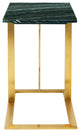 Dell Side Table in Black Wood Vein Marble and Brushed Gold Stainless Steel