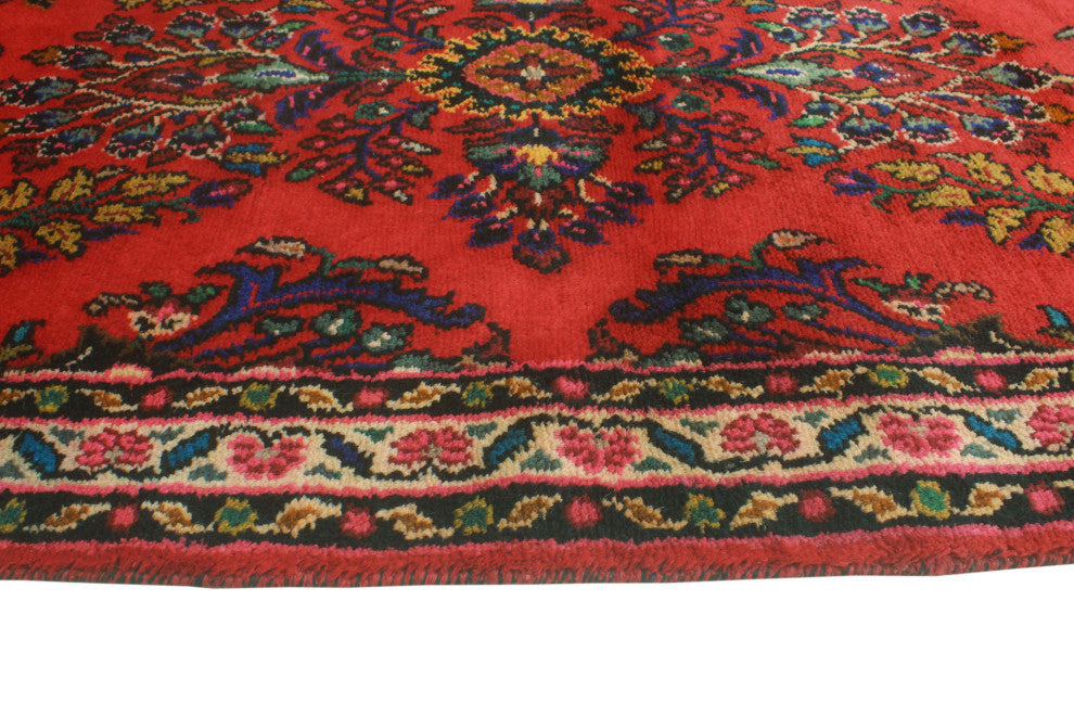 Fine Vintage Distressed Sezer Red/Beige Runner, 3'4x9'11