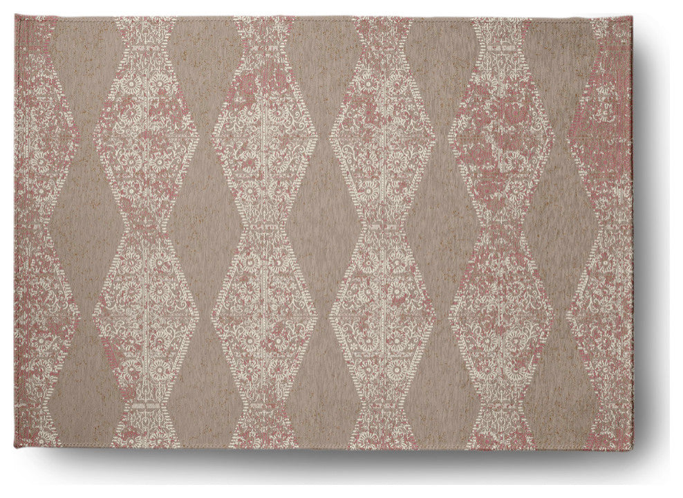 Pyramid Stripe Chenille Rug, Tan, 5'x7'
