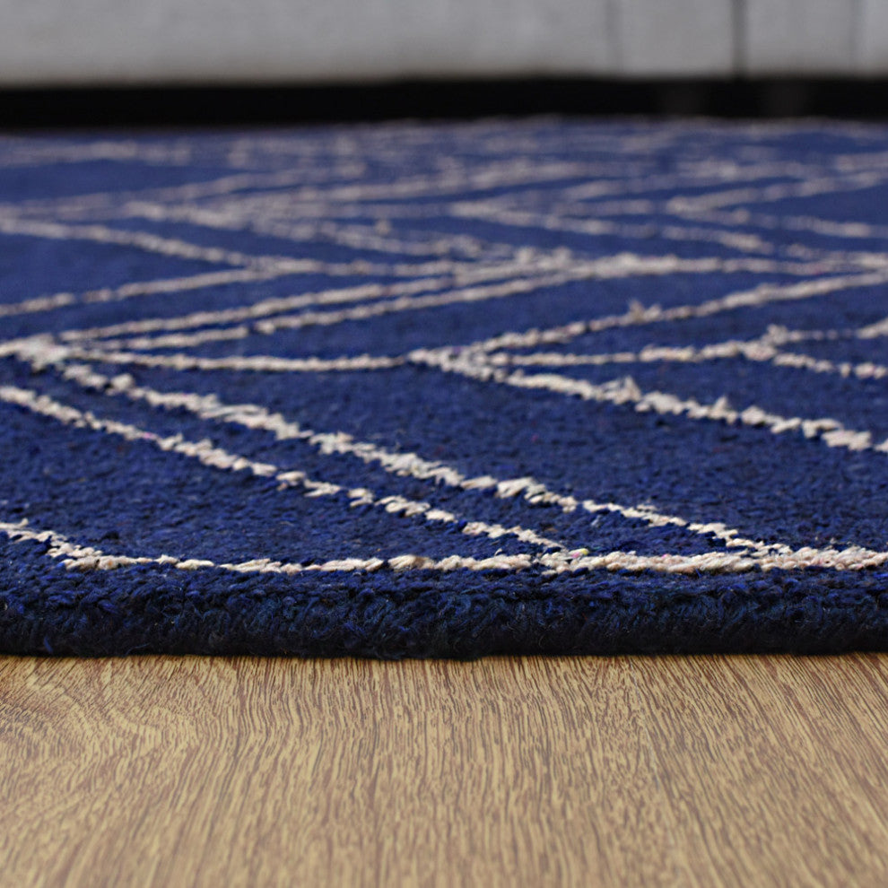 HAND KNOTTED LOOM SILK ECO-FRIENDLY RUGS-6'x9',Rectangle,Blue Beige,Geometric