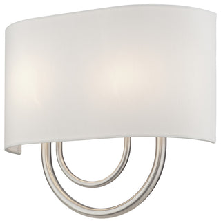 Stratton 2 Light Brushed Nickel ADA Sconce with Hand Crafted Off-White Shade