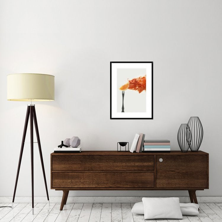 "Disintegrated Orange" Framed Digital Print by Dina Belenko, 24x32"