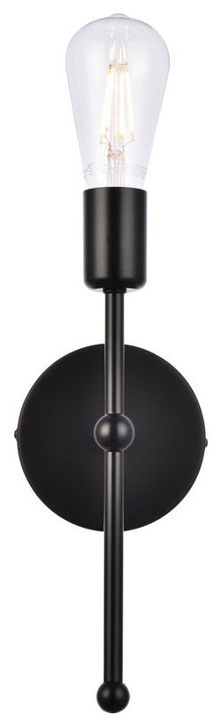 Kayla 1-Light Black Wall Sconce