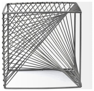 Rochon 8L x 8W Gray Metal Decorative Cube