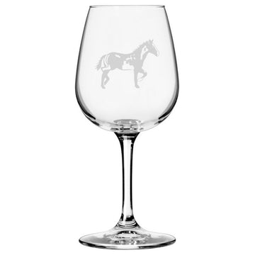 American Paint, Body Horse Themed Etched All Purpose 12.75oz. Libbey Wine Glass
