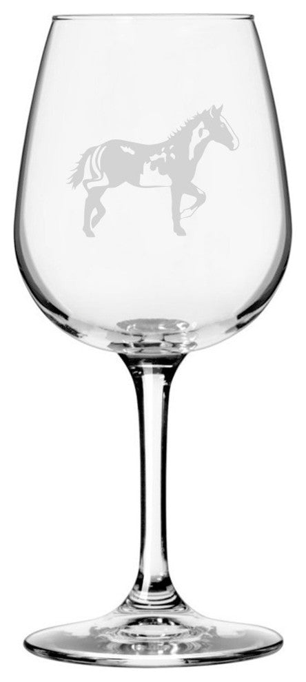 American Paint, Body Horse Themed Etched All Purpose 12.75oz. Libbey Wine Glass