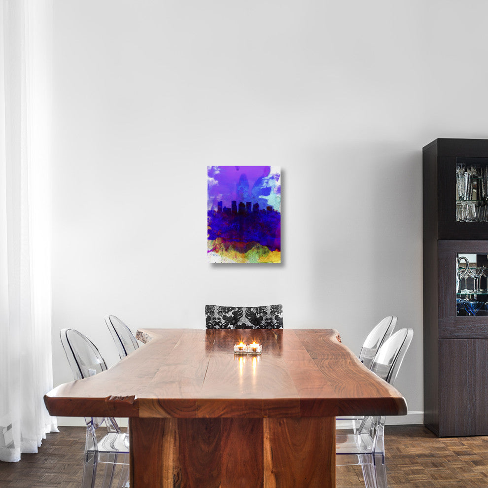 "Phoenix Watercolor Skyline 1" Fine Art Print