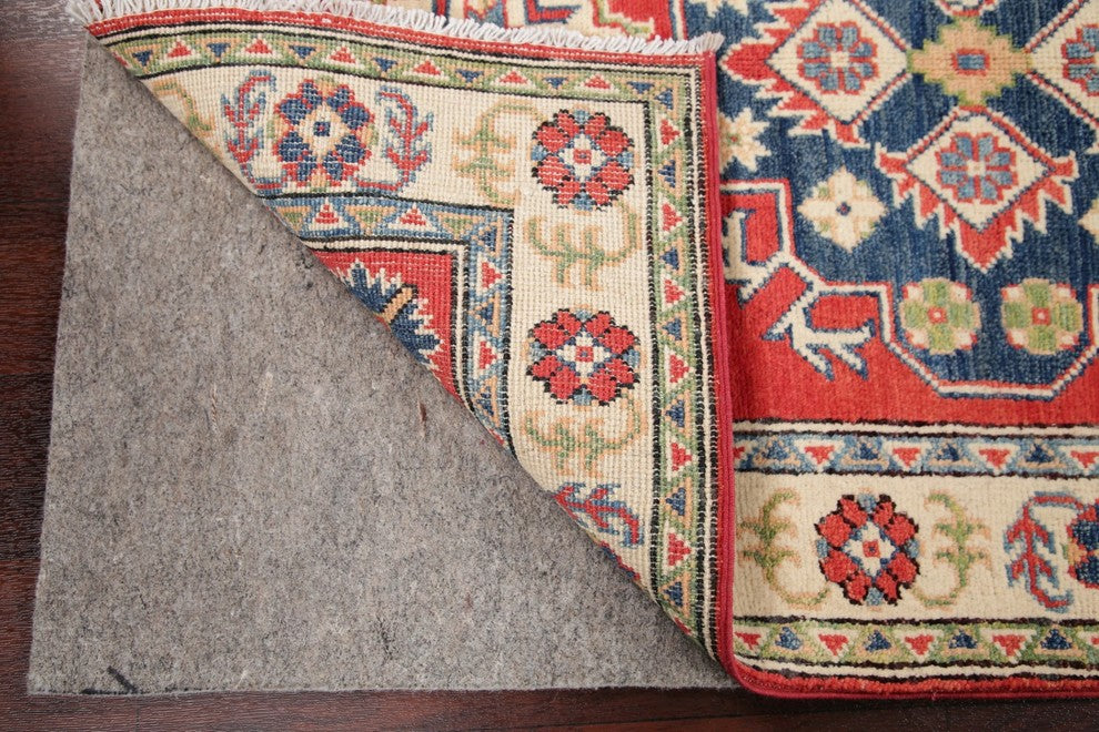 Hand-Knotted Wool Pakistani Kazak  Traditional Oriental Area Rug, Red 4'4"X 2'8"