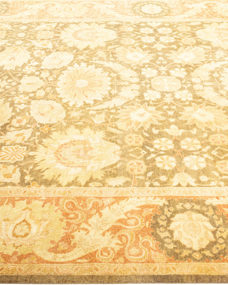 Mogul, One-of-a-Kind Hand-Knotted Runner Green, 6'1"x12'0"