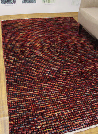 High-Low Chobi Anahit Burgundy Rug, 5'7x8'2