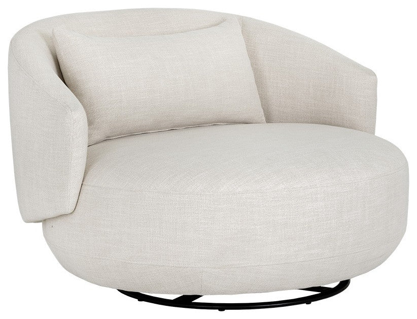 Walsh Swivel Lounge Chair, Effie Linen