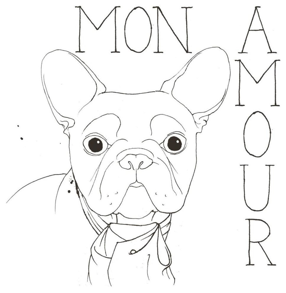 "Puppy Love Frenchie" Digital Paper Print by Elyse DeNeige, 42"x42"