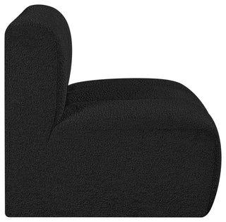 Arc Upholstered Modular Component, Black, 1-Piece: Straight Chair, Boucle Fabric