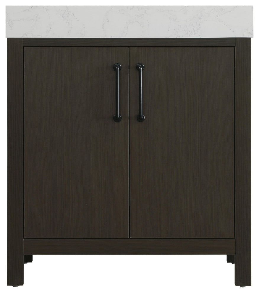 Home Living 30" Single Bathroom Vanity, Mocha Brown