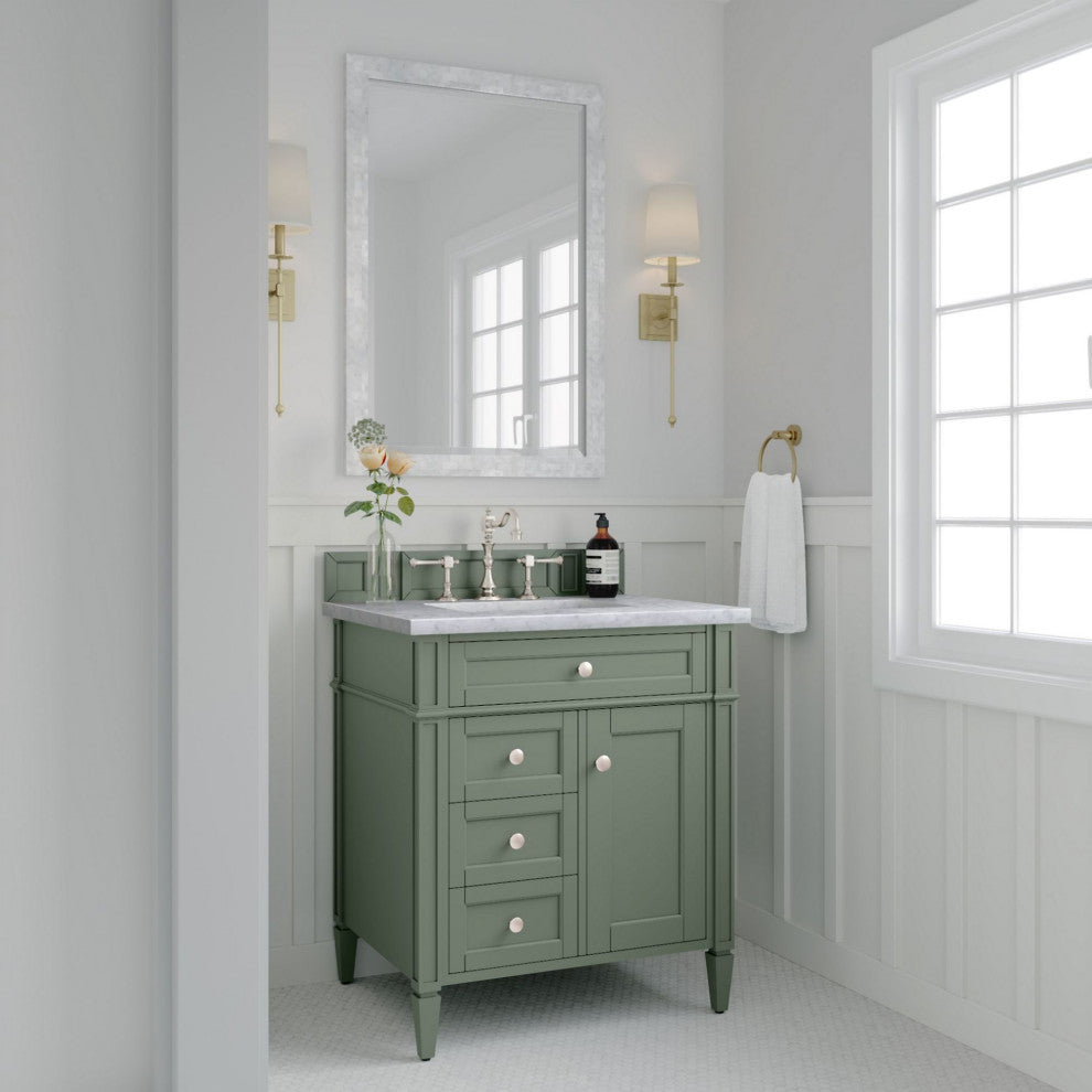 James Martin Vanities 655-V30-3CAR Brittany 30" Single Basin - Bright White
