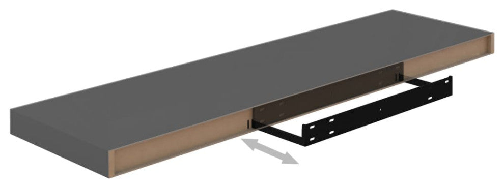 vidaXL Wall Shelves Floating Shelves Display Shelves 2 Pcs High Gloss Gray