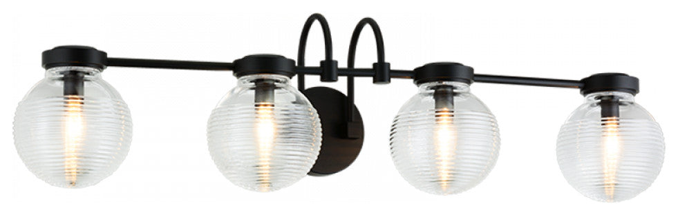 Matteo Lighting W84004MBCL Wall Sconce, Matte Black Finish