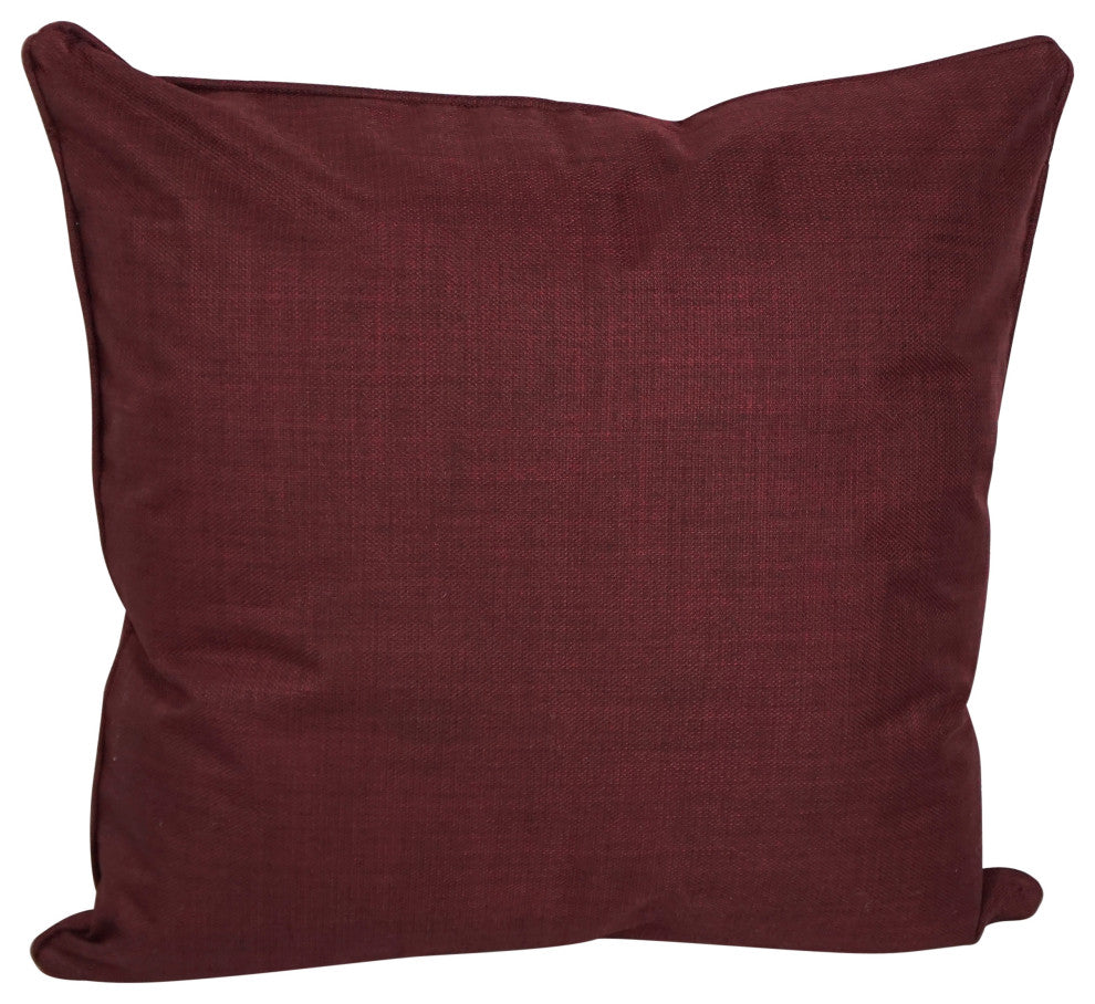 25" Double-Corded Polyester Square Floor Pillows With Inserts, Set of 2, Merlot
