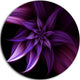 Fractal Flower Purple, Floral Digital Art Disc Metal Artwork, 11"