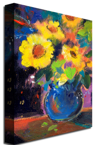 'Yellow Blue' Canvas Art by Sheila Golden