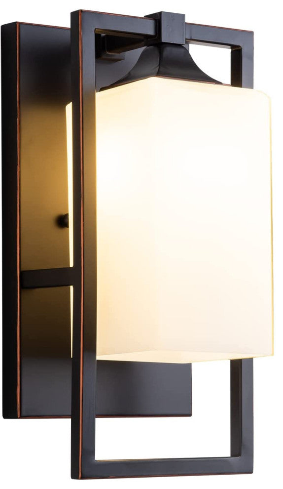 Vintage Wall Sconce With Bronze Finish Glass Vanity Wall Light Fixture