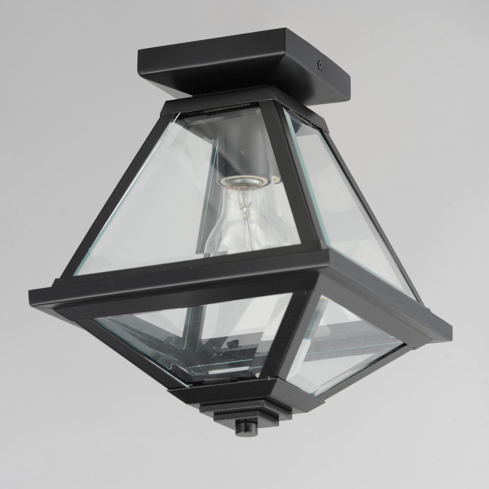 Maxim 30560 Prism 9"W Semi-Flush Lantern Ceiling Fixture - Black