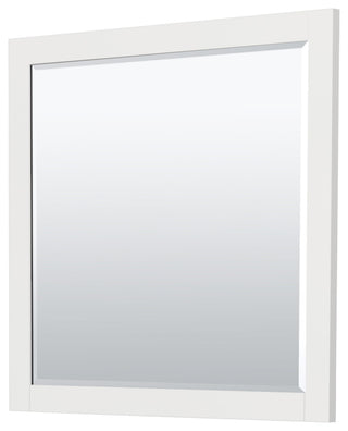 36" Single Bathroom Vanity, White, No Countertop, Black Trim, 34" Mirror