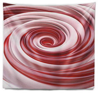 Beautiful Candy Cane Spiral Abstract Wall Tapestry, 80"x68"