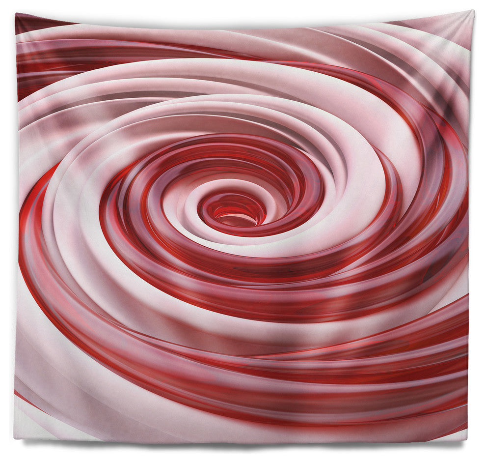 Beautiful Candy Cane Spiral Abstract Wall Tapestry, 80"x68"