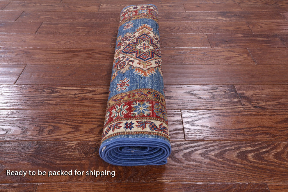 Runner Super Kazak Hand Knotted Wool Rug 2' 6" X 9' 9" - Q12968