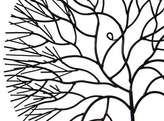Wire Tree Wall Art, Circle, Metal, Black, Medium