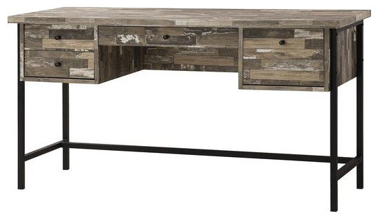 Rustic Style Wooden Writing Desk With Drawers