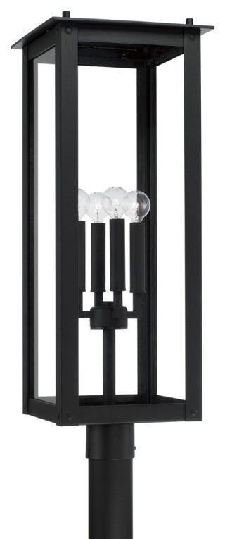 Hunt Four Light Outdoor Post-Lantern in Black