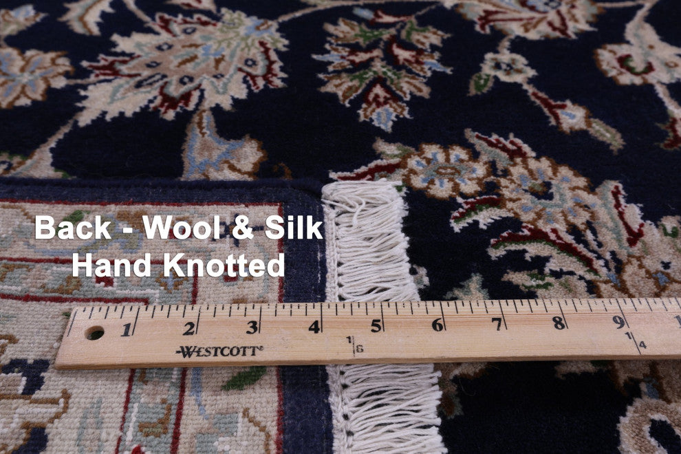 Wool and Silk Persian Nain Handmade Rug 5' 11" X 9' 0" Q4484