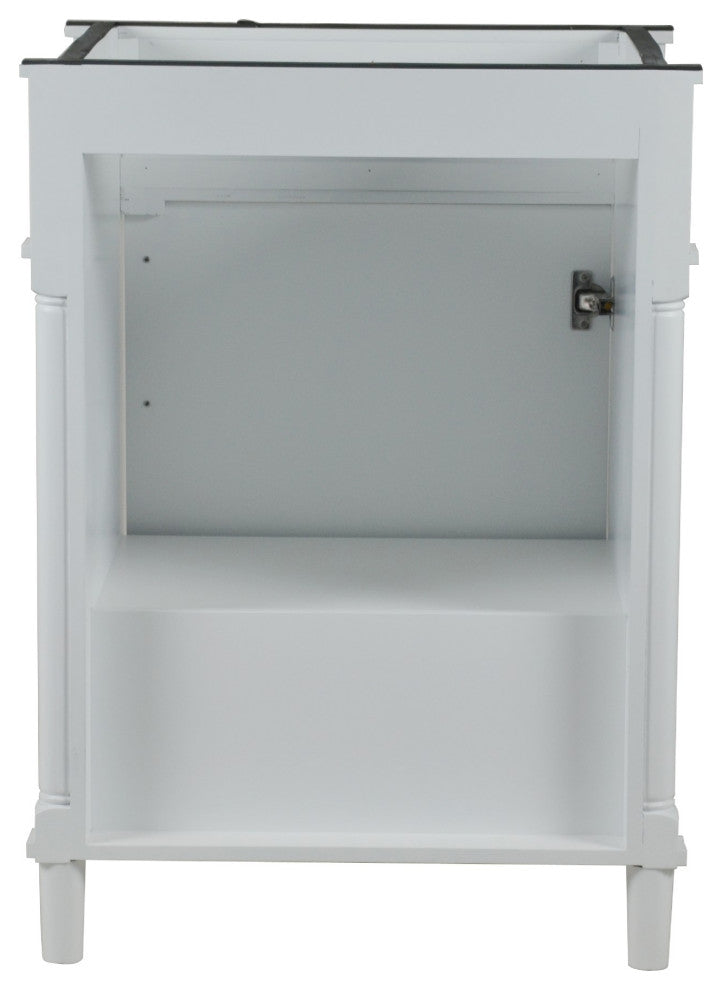 24" Single Vanity, White With White Carrara Marble Top