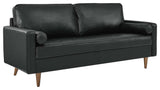 Valour Leather Sofa, Black