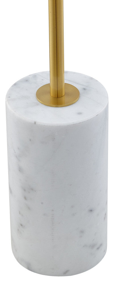 Inspired Home Kenadie Floor Lamp, Marble Stone Base, Black